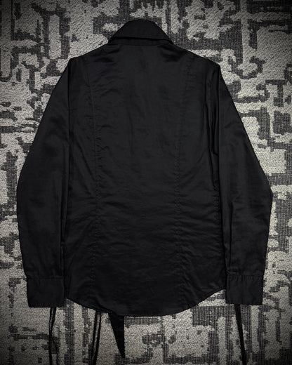 Black Peace Now Asymmetrical Lace-Up Shirt