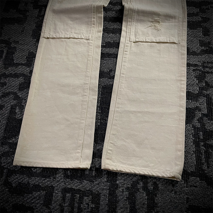 PPFM Double Waist 3D Knee Blue Floral Pants