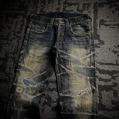 Tornado Mart Distressed Spiral Bootcut Denim
