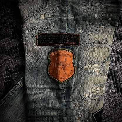 Tornado Mart Patch Work Distressed Biker Jeans