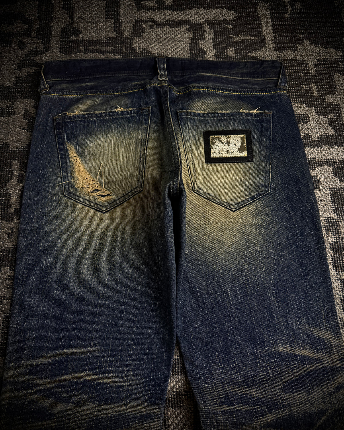 The Murder License Mud Wash Destroyed Studded Flared Jeans