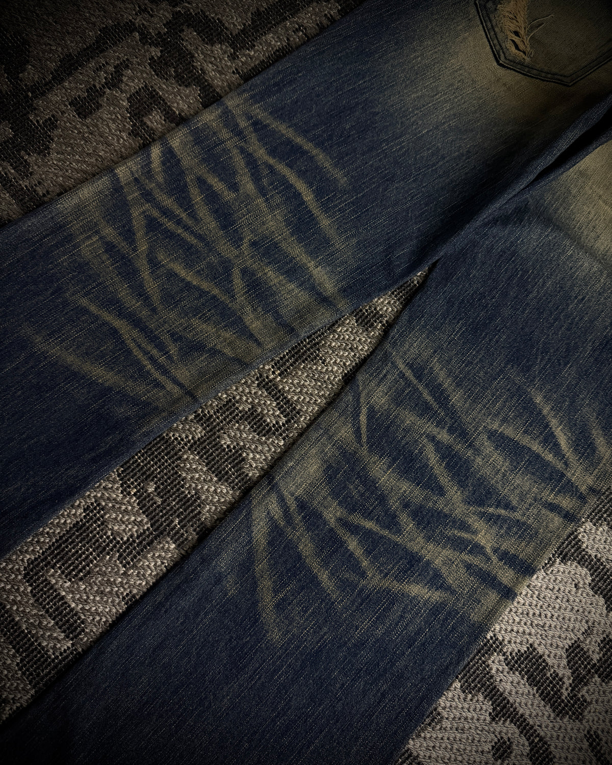 The Murder License Mud Wash Destroyed Studded Flared Jeans