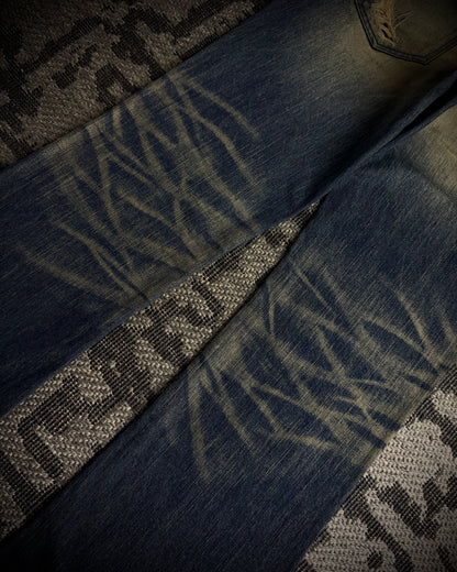 The Murder License Mud Wash Destroyed Studded Flared Jeans