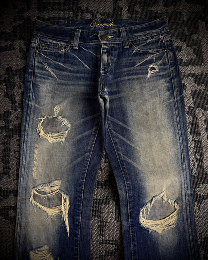 Vanquish Gold Destroyed Flared Jeans