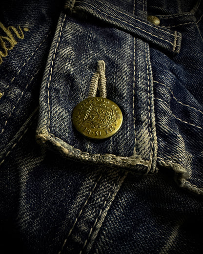Vanquish Gold Destroyed Flared Jeans