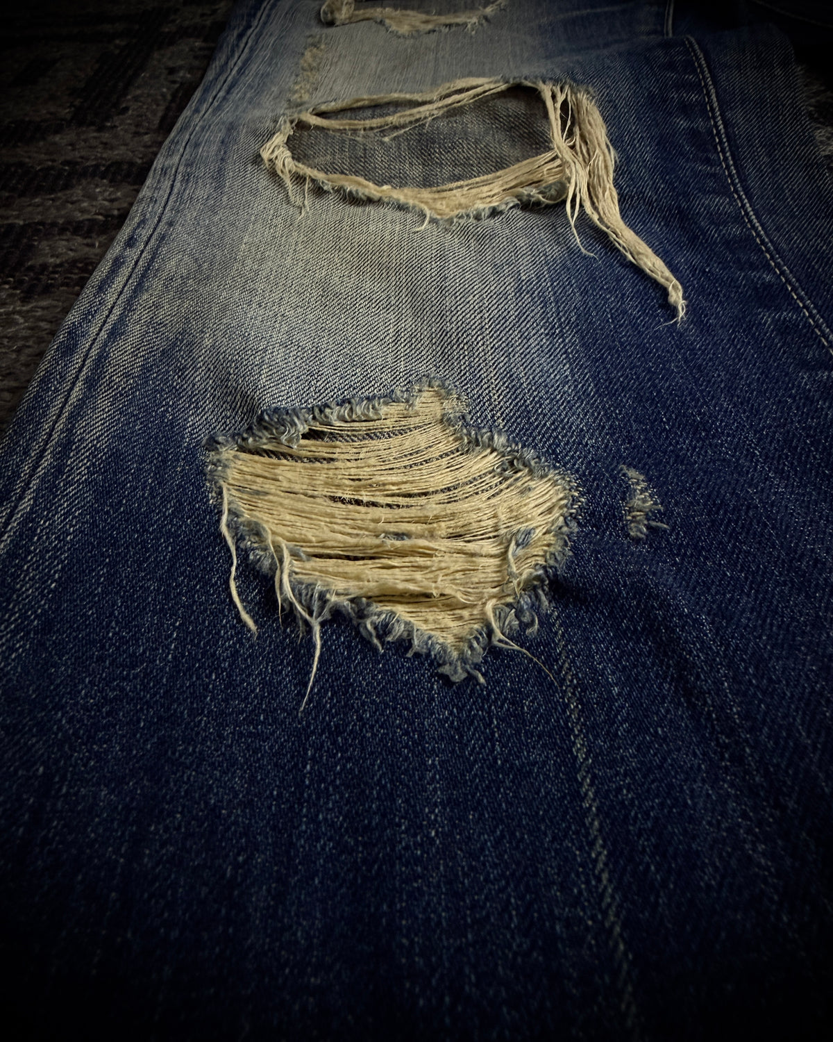 Vanquish Gold Destroyed Flared Jeans