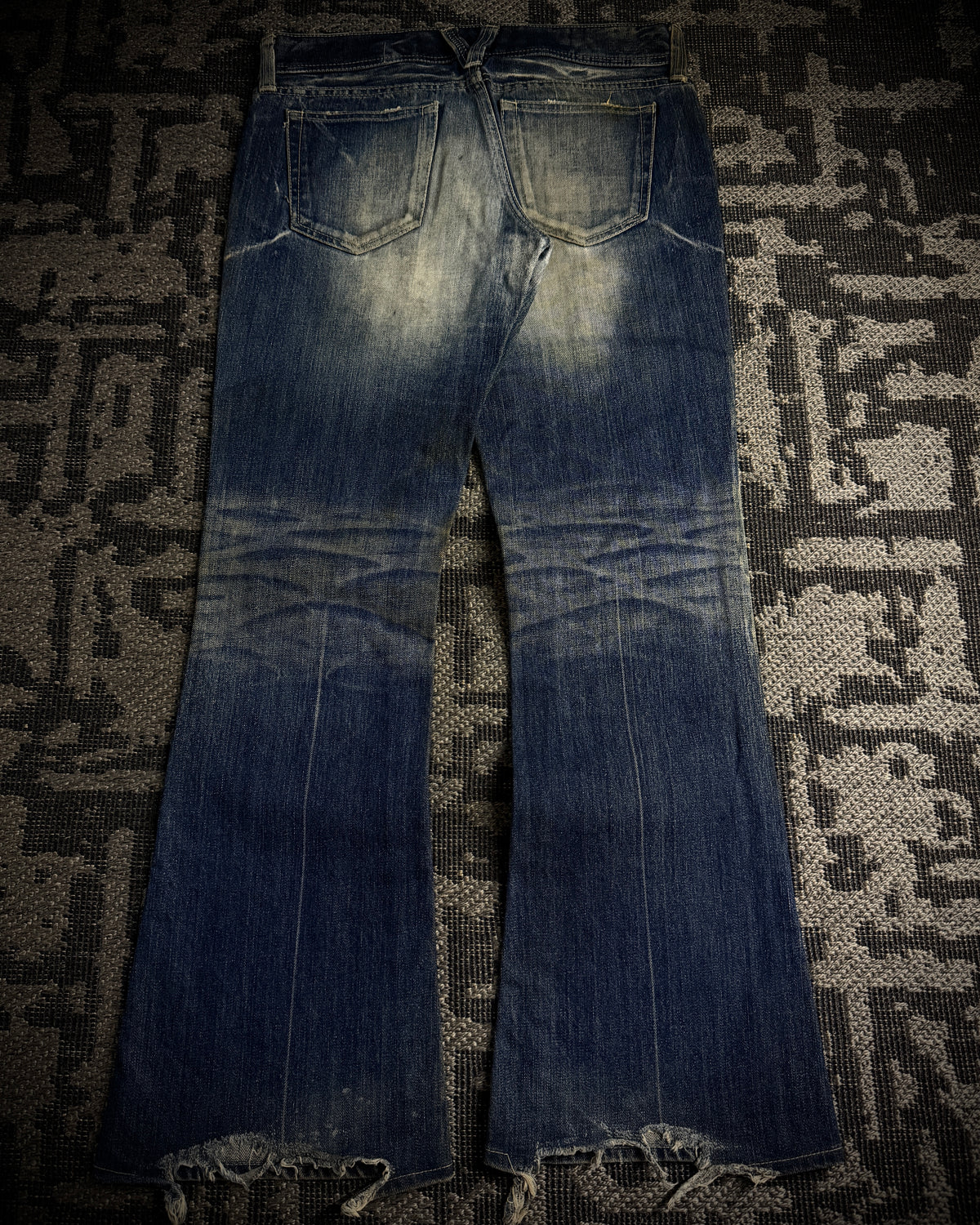 Vanquish Gold Destroyed Flared Jeans