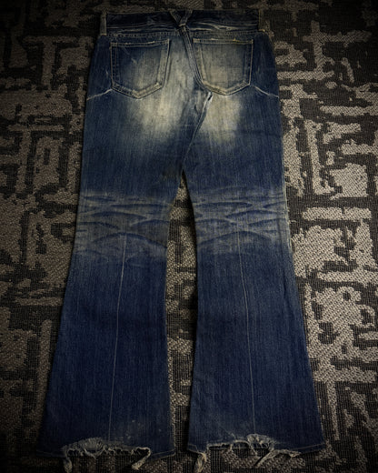 Vanquish Gold Destroyed Flared Jeans