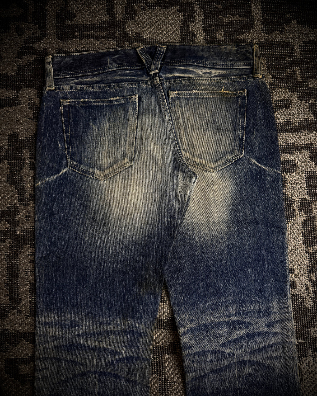 Vanquish Gold Destroyed Flared Jeans