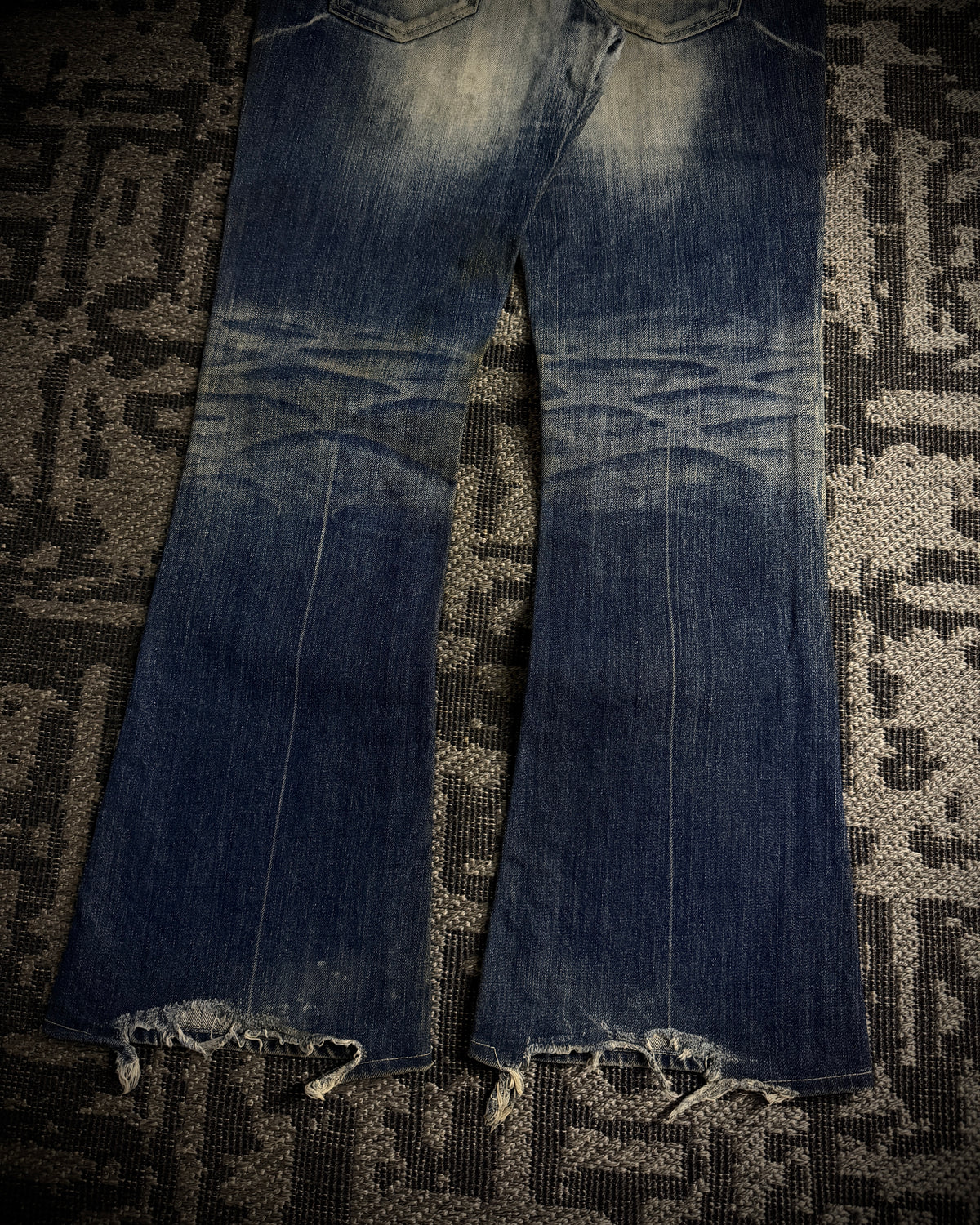 Vanquish Gold Destroyed Flared Jeans