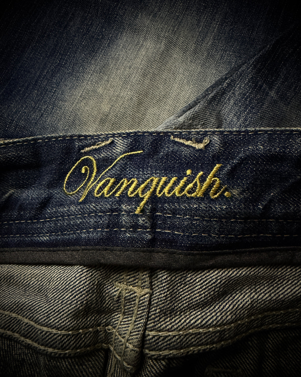 Vanquish Gold Destroyed Flared Jeans