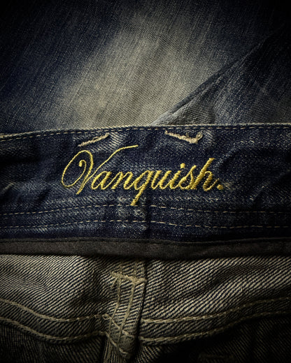 Vanquish Gold Destroyed Flared Jeans