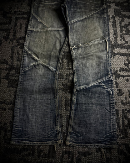 Daily Topics Panelled Distressed Flared Jeans