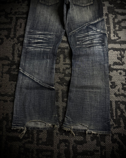 Daily Topics Panelled Distressed Flared Jeans