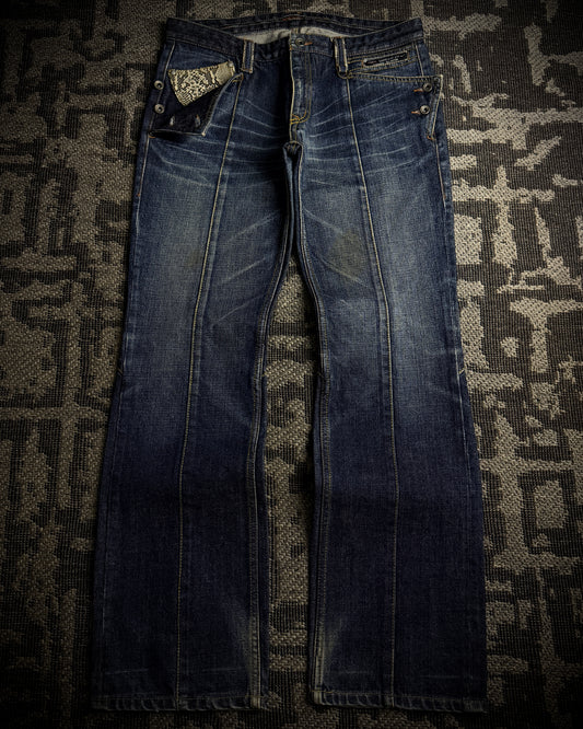 Nicole Club for Men Python Detail Boot Cut Jeans