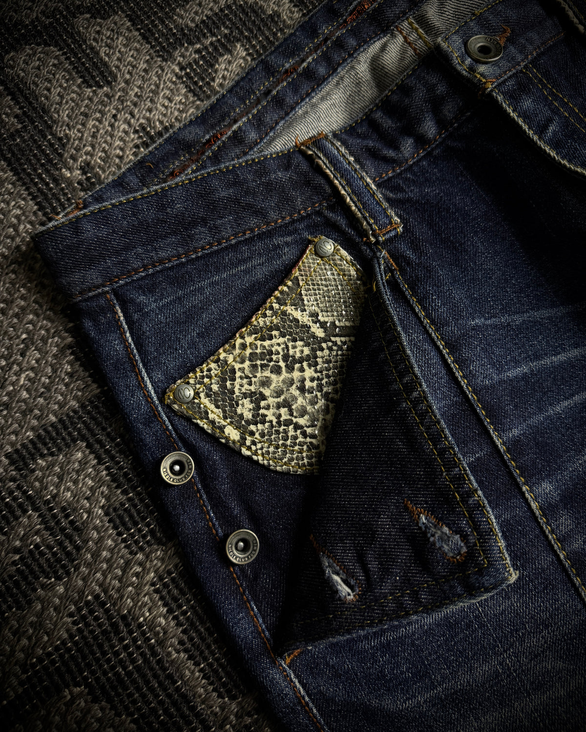 Nicole Club for Men Python Detail Boot Cut Jeans