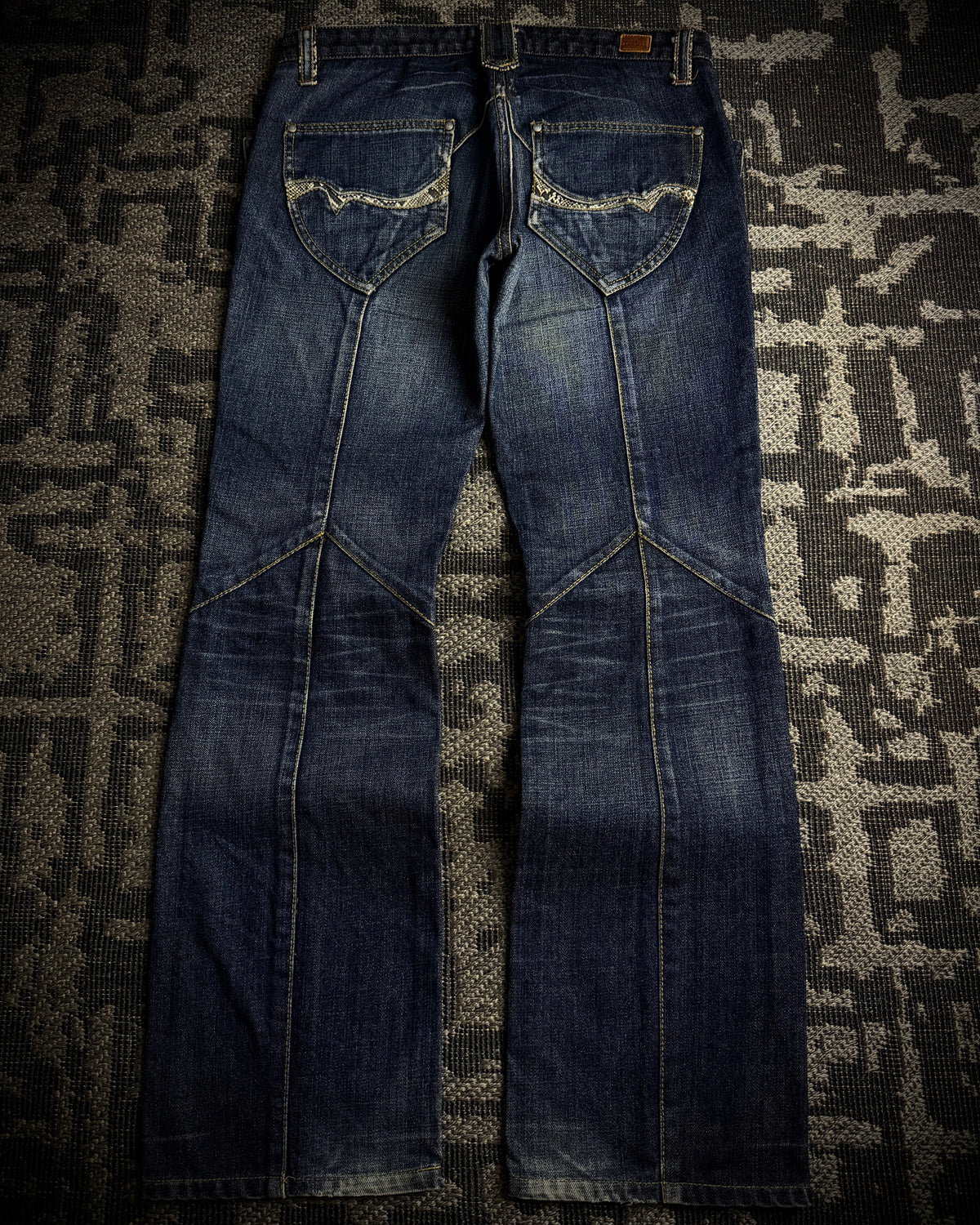 Nicole Club for Men Python Detail Boot Cut Jeans