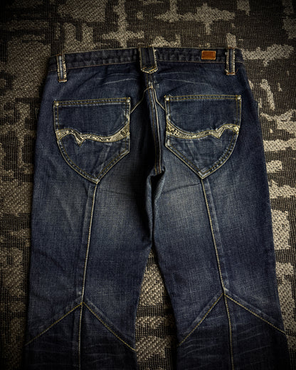 Nicole Club for Men Python Detail Boot Cut Jeans