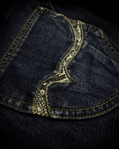 Nicole Club for Men Python Detail Boot Cut Jeans