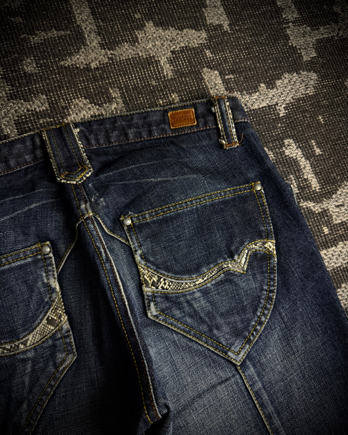 Nicole Club for Men Python Detail Boot Cut Jeans