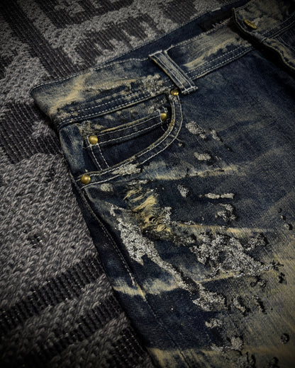 LA GATE Claw Mask Glitter Slight Flare Jeans