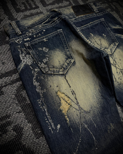 LA GATE Claw Mask Glitter Slight Flare Jeans