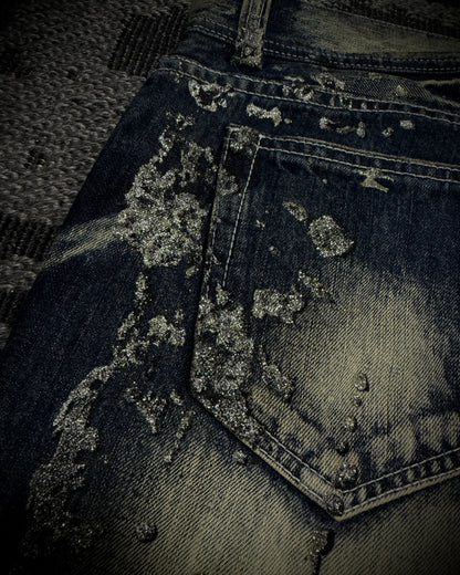 LA GATE Claw Mask Glitter Slight Flare Jeans
