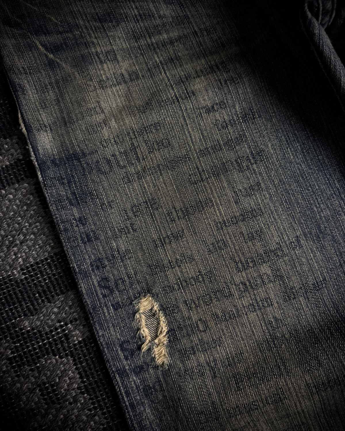 Edge Rupert Text Print Panel Straight Jeans