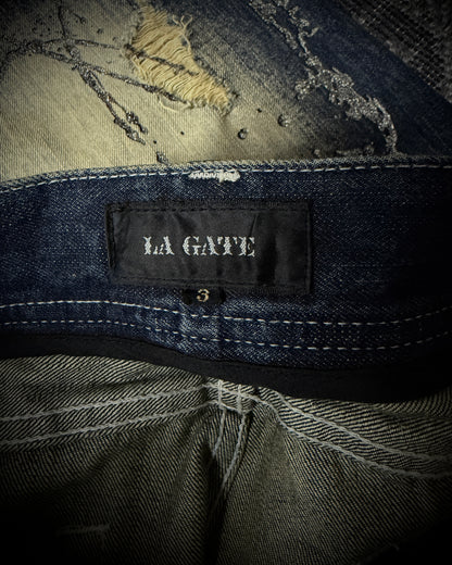 LA GATE Claw Mask Glitter Slight Flare Jeans
