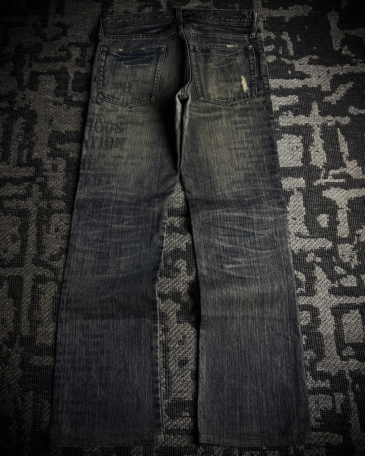 Edge Rupert Text Print Panel Straight Jeans