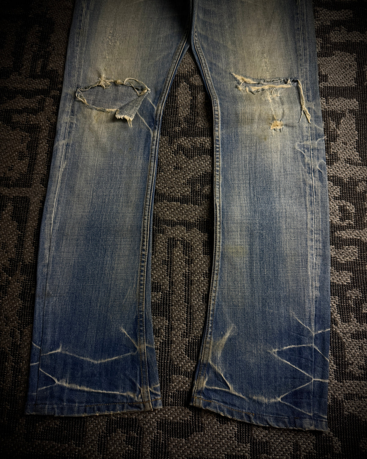 Jackrose Faded Destroyed Boot Cut Jeans