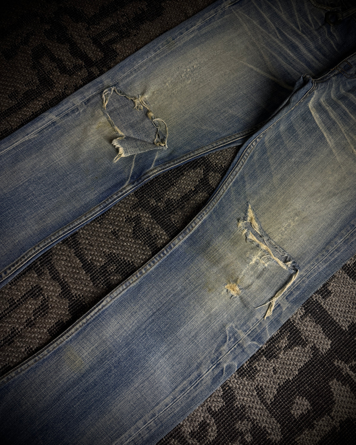 Jackrose Faded Destroyed Boot Cut Jeans
