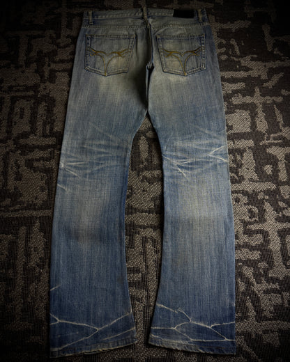 Jackrose Faded Destroyed Boot Cut Jeans