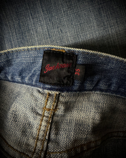 Jackrose Faded Destroyed Boot Cut Jeans