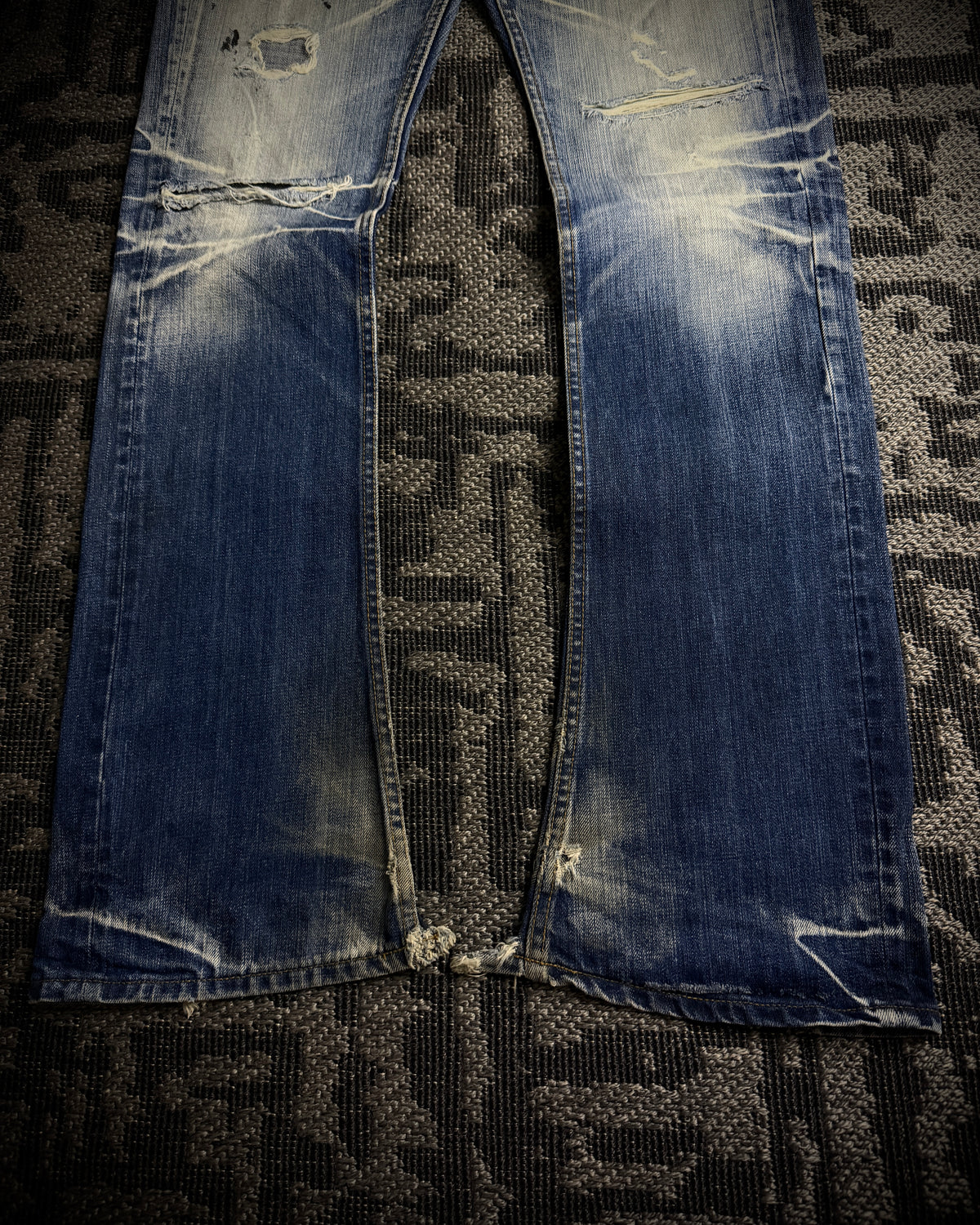 Jackrose Faded Distressed Boot Cut Jeans