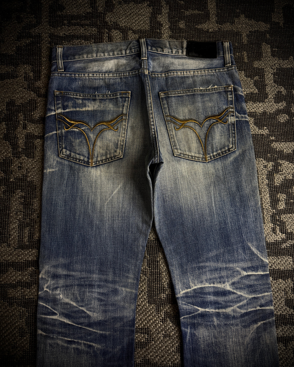 Jackrose Faded Distressed Boot Cut Jeans