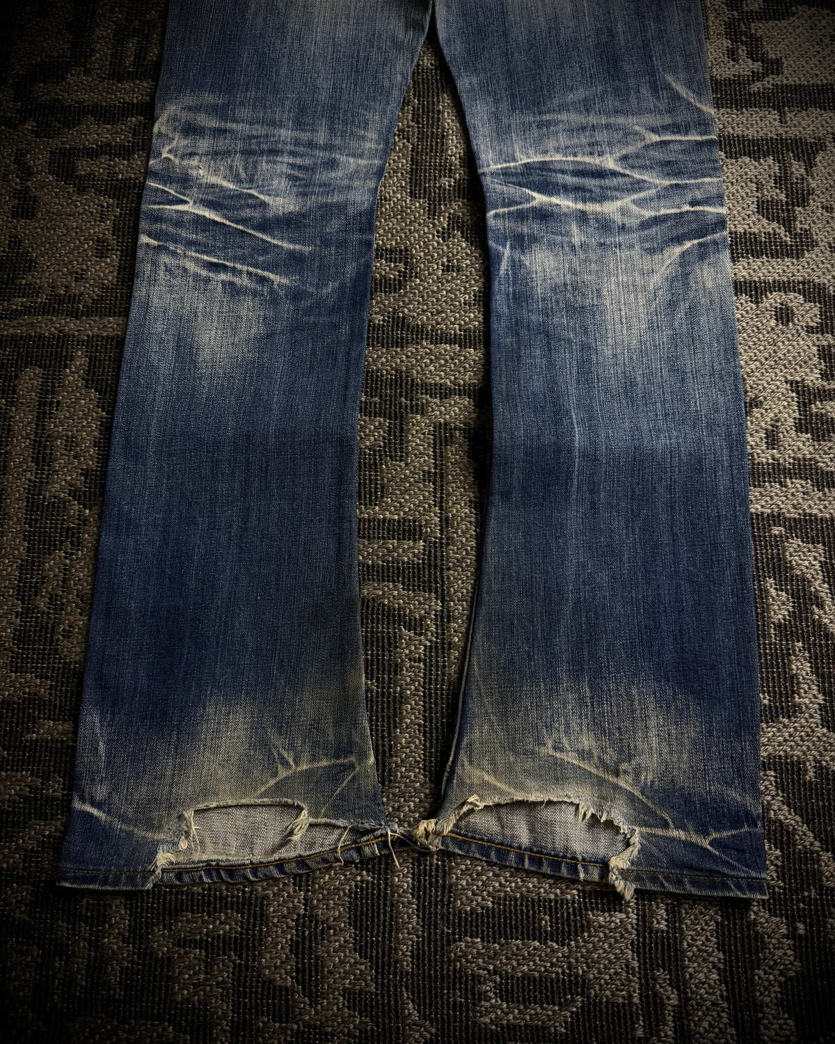 Jackrose Faded Distressed Boot Cut Jeans