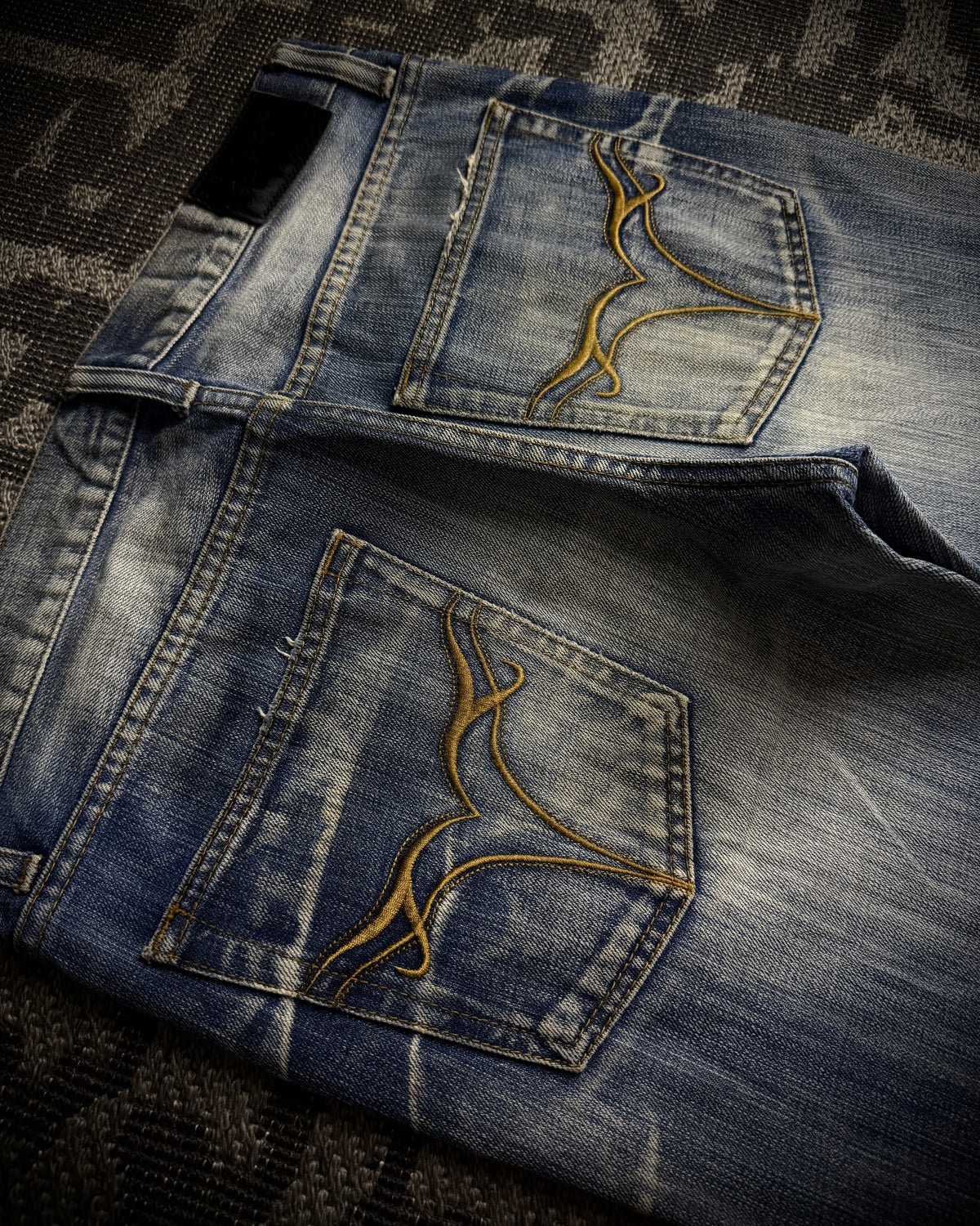 Jackrose Faded Distressed Boot Cut Jeans