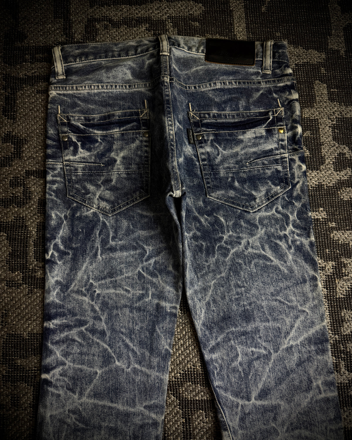 Tornado Mart Heavy Cracked Slim Boot Cut Jeans