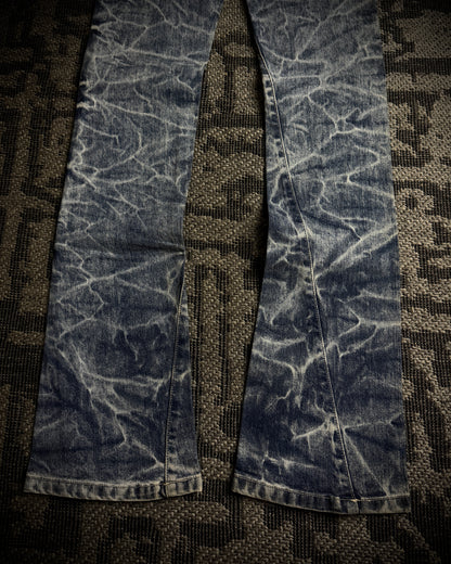 Tornado Mart Heavy Cracked Slim Boot Cut Jeans