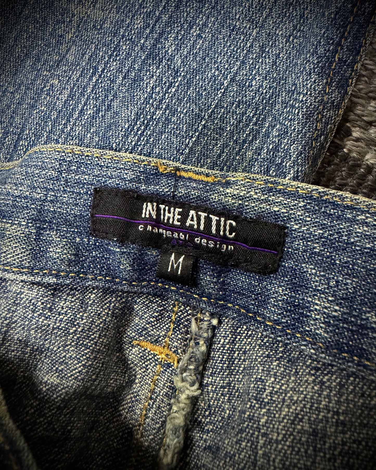 In The Attic Dirty Distressed Multi-Zip Bootcut Denim