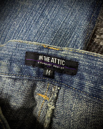 In The Attic Dirty Distressed Multi-Zip Bootcut Denim