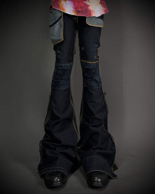 (For offer)IF SIX WAS NINE MUD MAX/ BBF YIM and YAM Reversible Flared Pants