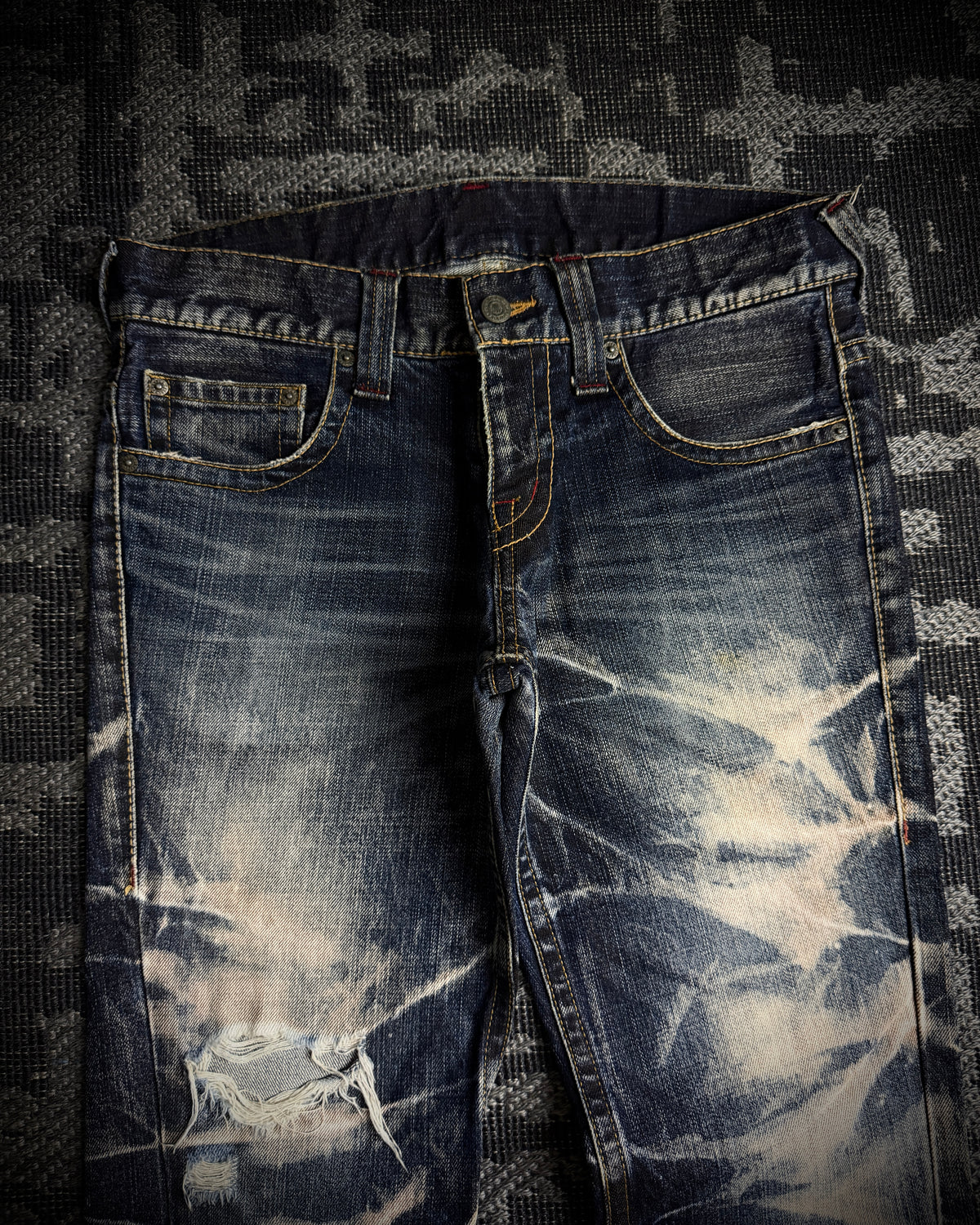 Tornado Mart Faded Distressed Boot Cut Jeans