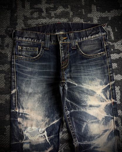 Tornado Mart Faded Distressed Boot Cut Jeans