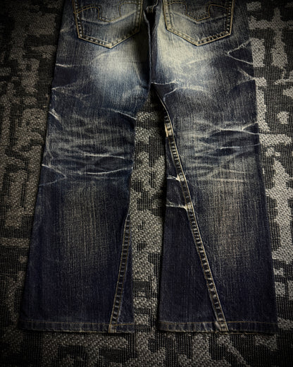 Tornado Mart Faded Distressed Boot Cut Jeans