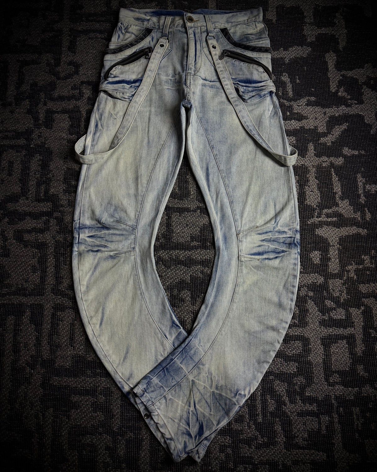 PPFM Curved Cargo Strap Jeans