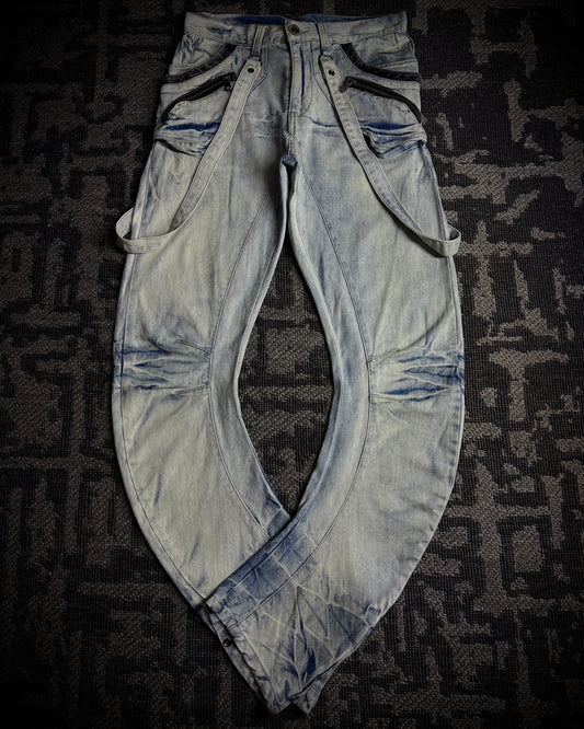 PPFM Curved Cargo Strap Jeans