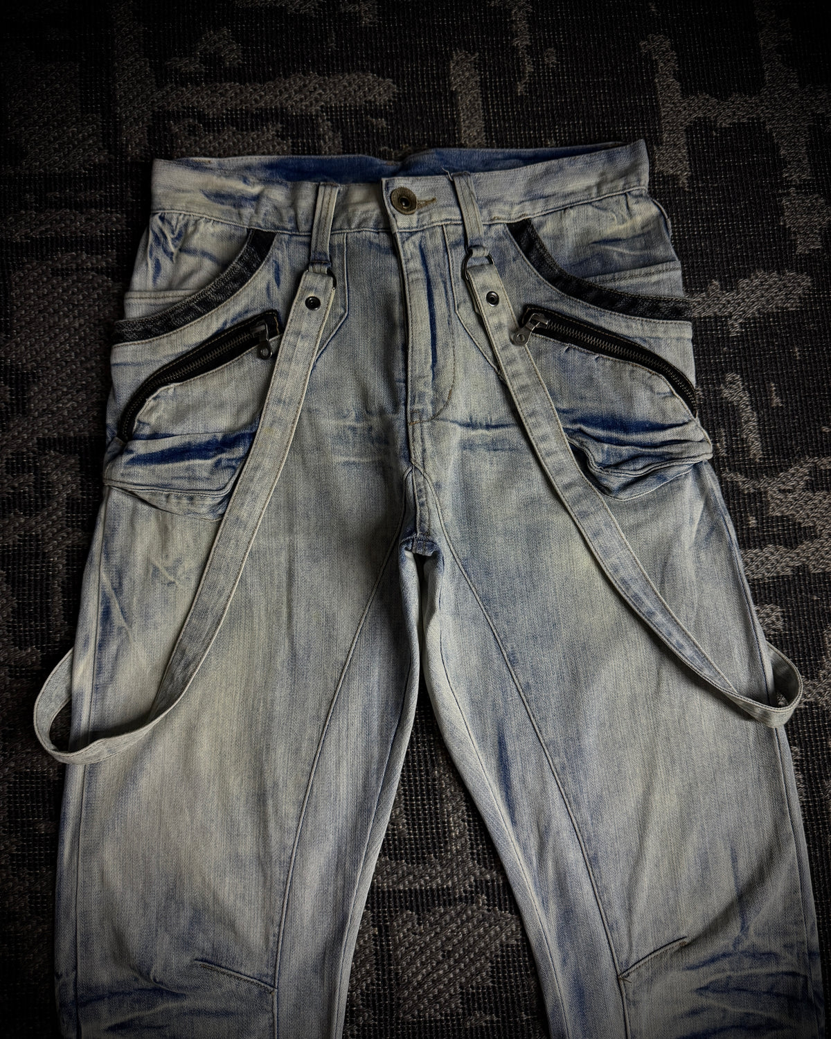 PPFM Curved Cargo Strap Jeans