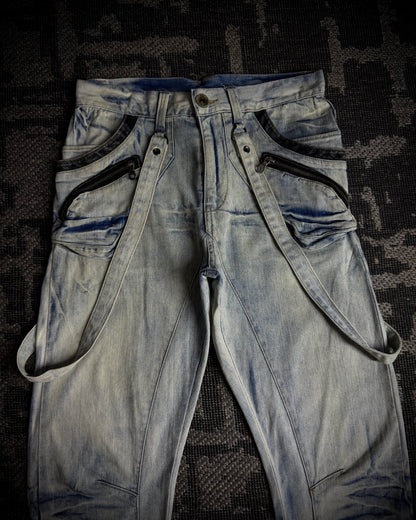 PPFM Curved Cargo Strap Jeans